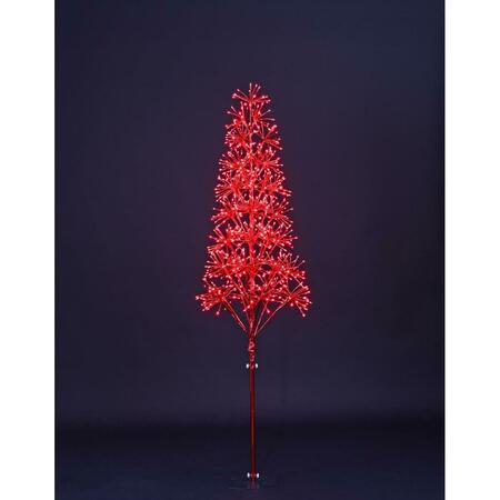 QUEENS OF CHRISTMAS 6 ft. Red Starburst LED Tree LED-TR3D06-LRE